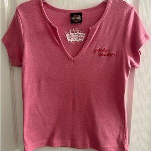 Harley-Davidson Women’s Pink Embroidered Tee | Size L